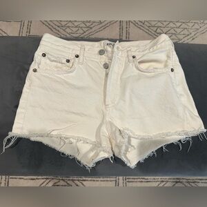 Agolde Women's White Denim Cutoff Shorts